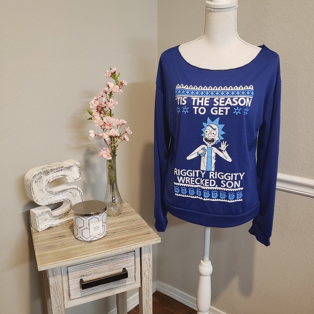 Rick and Morty Blue Sweater